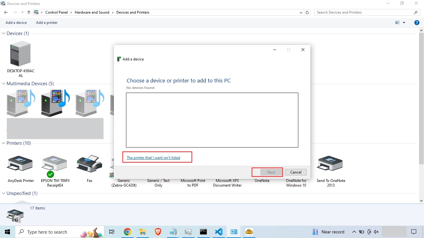 Printer Not Listed